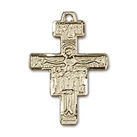 Jewels Obsession San Damiano Crucifix Medal | 14K Gold San Damiano Crucifix Medal - Made In USA