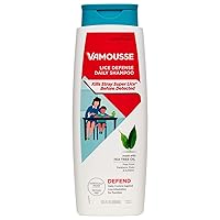 Vamousse Lice Defense Daily Shampoo, Kills Super Lice, Detects & Prevents Infestation, No Parabens, Sulfates or Dyes, Includes Tea Tree Oil & Eucalyptus, Family Size (13.5 Oz)