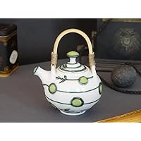 Handmade Stoneware Teapot with Wicker Handle - Artistic Ceramic Kettle for Two - Elegant Gift