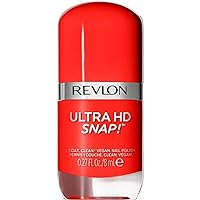 REVLON Ultra HD Snap Nail Polish, Glossy Nail Color, 100% Vegan Formula, No Base and Top Coat Needed, 031 She's on Fire, 0.27 Fl Oz