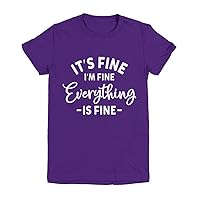 It's Fine I'm Fine Everything is Fine Tops Plus Size Girls Boys Youth Tees T-Shirt Black