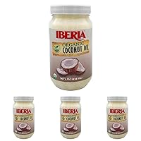 Iberia Organic Virgin Unrefined Coconut Oil, 14 Ounce (Pack of 4)