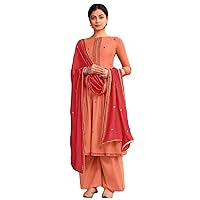 Indian/Pakistani Muslim Women Ethnic Wear Cotton Straight Suit Best for Eid 5346 c Yellow