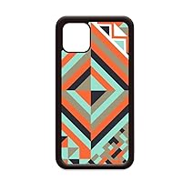 Green Rhombus Geometric Pattern for iPhone 12 Pro Max Cover for Apple Mini Mobile Case Shell