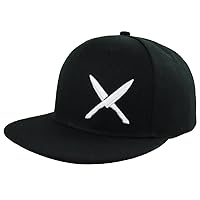 Knives Flat Bill Snapback Hats for Men Women, Adjustable Cotton Embroidered Chef Baseball Caps