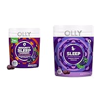 OLLY Immunity Sleep Gummy with Elderberry & Sleep Gummy with Melatonin, 60 Count Each
