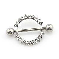 Stainless Steel Screw Nipple Tongue Shield Ring Barbell Body Piercing Jewelry Retainer Practical Treatment