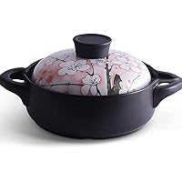 Ceramic Casserole Earthen Pot Ceramic Cookware Casserole Dish for Cooking - Delicious Durable and High Temperature Resistant, Easy to Clean