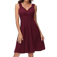 GRACE KARIN Women's Sleeveless Wrap V-Neck A-line Bridesmaid Cocktail Party Dress