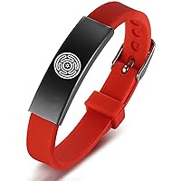 Ancient Greek Sigil of Wheel of Hekate Symbol Adjustable Silicone Bracelet Bangle, Women Men's Pagan Wiccan Goddess Hecate Wheel Amulets Blessing Witchcraft Wristband
