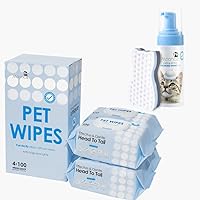 Mooncat Unscented Cat&Dog Wipes | Plant-Based Cat&Dog Grooming Supplies from Eye to Paw, Waterless Cat Shampoo+Cat Brush, Licking Safe Dry Shampoo for Cats