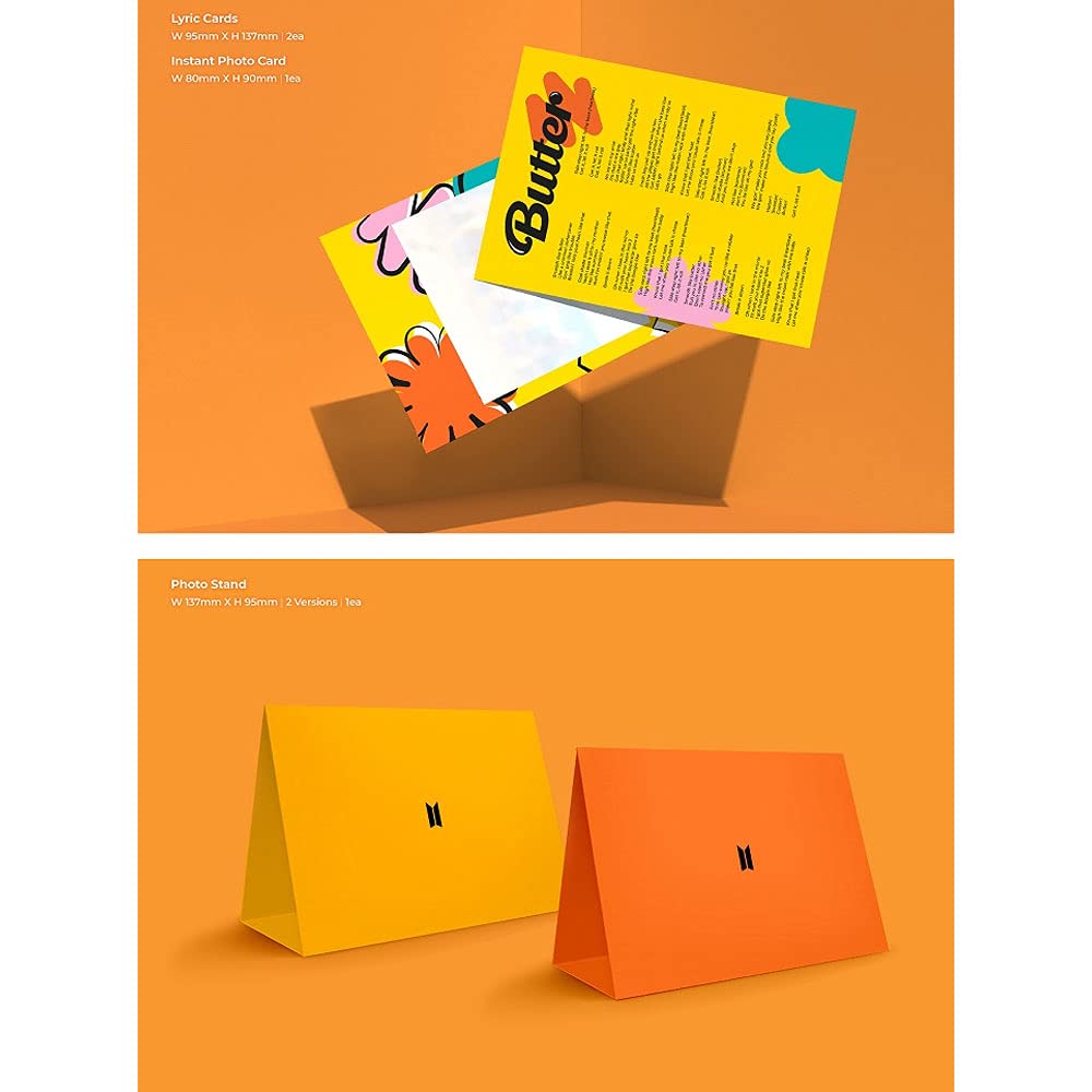 Bangtan Boys BTS BUTTER Set (Cream ver +Peaches ver) Single album [with Extra Lenticular Photocard and Sticker] (Pre-Order limited Posters (Folded)), BHE0073