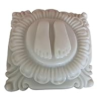 Sai Baba Charan Paduka White 4 Inch Religious Worship Statue Idol Home Temple Room Decorative Pooja/Puja Spiritual Showpiece Gift