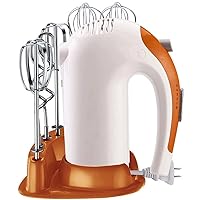 Hand Mixer Electric, 5-Speed 300W Power, Turbo Boost, 6 Stainless Steel Accessories, Kitchen Mixer Handheld for Egg, Cake, Cream, Dough (Color : Orange)