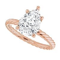 10K Solid Rose Gold Handmade Engagement Ring 1.0 CT Pear Cut Moissanite Diamond Solitaire Wedding/Bridal Rings for Women/Her Propose Ring (5)