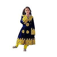 Afghan Kochi Handmade Blue Color Afghan Dress for Little Girls (11 to 13 Years Girls)