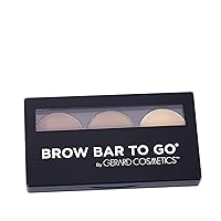 Brow Bar To Go by Gerard Cosmetics (Medium to Ebony) | Brow Trio Kit with Brow Powder, Brow Wax, and Angled Brush | Eyebrow Powder Dark Brown | Cruelty Free & Made in the USA