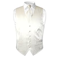 Biagio Men's SILK Dress Vest & NeckTie OFF-WHITE/IVORY Color Neck Tie Set