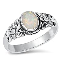 CHOOSE YOUR COLOR Sterling Silver Flower Ring