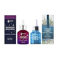 Zone -365 Rejuvenating Night Serum and Hyaluronic Acid Serum - Anti-aging Duo Bundle (1 of each Serum) - Combo Pack - Made in USA Skincare