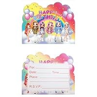 20pcs Rainbow High Dolls Birthday Invitations,Rainbow High Dolls Party Invitations Birthday Party Supplies Decoration (Invitations20)