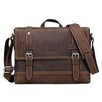Cowhide Men's Portable Business Briefcase Large Capacity Men's Cross-body Bag