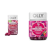 OLLY Women's Multi + Omega-3 Ultra Strength Softgels and Active Immunity + Elderberry Gummies Bundle, 60+45 Count
