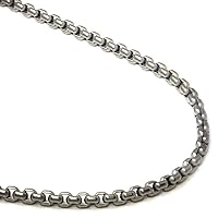 True Titanium 4MM Box Chain Link Necklace