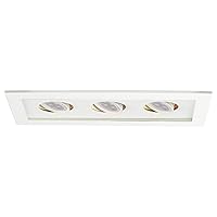 WAC Lighting, Low Voltage Multiple Three Light Trim with 8W MR16 LED Bulb in White