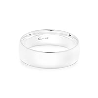 Miabella 925 Sterling Silver Comfort Fit Dome Band Ring 2mm, 4mm, 6mm for Women or Men
