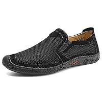 Men's Loafers Driving Loafer Flats Penny Loafer Shoes Out Slip On Flat Low-top for Male Spring Summer Air Mesh Handmade Breathable Casual Leisure