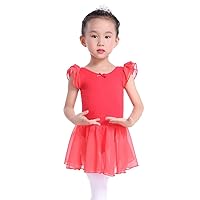 Flutter Sleeves Ballet Leotard Skirted Dance Dress for Girls and Toddlers