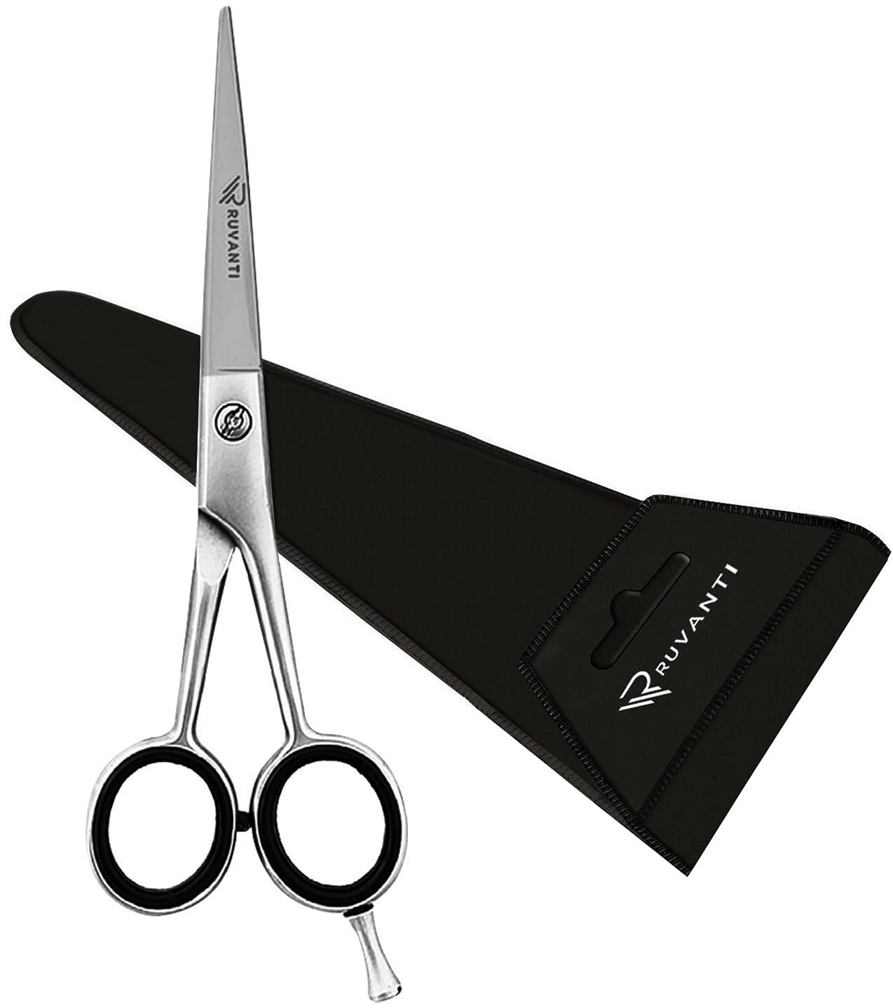 Professional Hair Cutting Scissors - Barber Shears for Salon and Home Use - Sharp Durable Razor Edge Tijeras De Peluqueria Profesional - Comfortable Grip Handles with Case by Ruvanti