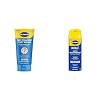 Dr Scholl's Dry Cracked Foot Repair Cream 3.5 oz & Odor-X Ultra Odor-Fighting Spray Powder 4.7 oz Bundle