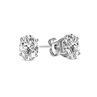 Gift For Mothers Day IGI Certified 1 Carat - 12 Carat Oval Shape Solitaire Lab Diamond Stud Earrings 3 Prong | F-G Color, VS1-VS2 Clarity | 14K Gold | Friendly Diamonds Earrings