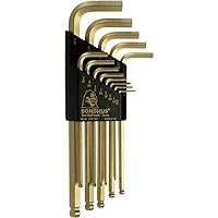 37937 Set of 13 Balldriver L-wrenches with GoldGuard Finish, Long Length, sizes .050-3/8-Inch