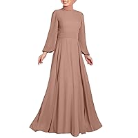 Kaftan Dresses for Women Floral Long Maxi Robes Ramadan Abaya Dress Long Sleeve Muslim Eid Arabic Clothes