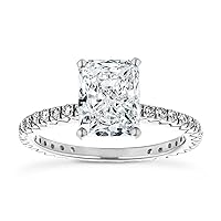 Bright Diamond 2.25 Carats Radiant Cut Cubic Zirconia CZ Engagement Rings White Gold Plated Sterling Silver
