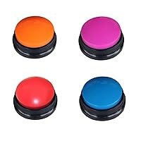 Artist Unknown 4 Color Voice Recording Button, Dog Buttons for Communication Pet Training Buzzer, 30 Second Record & Playback, Funny Gift for Study Office Home - 4 Color Packs