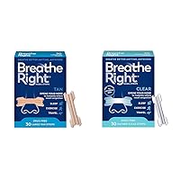 Breathe Right Original Nose Strips to Reduce Snoring and Relieve Nose Congestion & Original Nasal Strips Clear Sm/Med for Sensitive Skin Drug-Free Snoring Solution