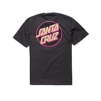 SANTA CRUZ Men's S/S T-Shirt Other Dot Skate T-Shirt - Graphite Black/Pink/Green, Size: Small
