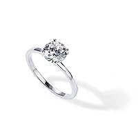 PAVOI 18K Sterling Silver Gold Round Cut Solitare 1.5 CT Moissanite Engagement Ring for Women | Moissanite Wedding band for Women | Moissanite Promise Rings