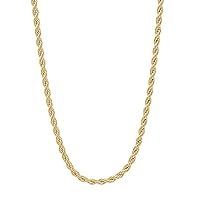 2mm-6mm 14k Yellow Gold Plated Twisted Rope Chain Necklace or Bracelet