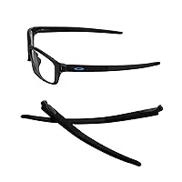 GOHIN Replacement Temples Arms Legs With Blue Icon Ring For Oakley Crosslink Pitch Glasses, Black With Blue Icon Ring