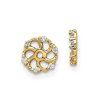 14k Gold Diamond Earrings Jacket Measures 6x6mm Wide Jewelry for Women