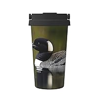 Loon Nature Bird Print Thermal Coffee Tumbler Stainless Steel Reusable Coffee Mug,Gift For Men Women