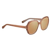Serengeti Women's Hayworth Polarized Rectangular Sunglasses, Shiny Crystal Sand Beige, Small