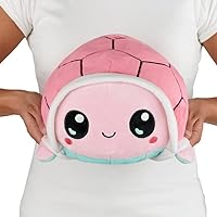 TeeTurtle - Original Reversible Big Turtle Plushie - Pink + Blue - Huggable and Soft Sensory Fidget Toy Stuffed Animals That Show Your Mood 8 inch