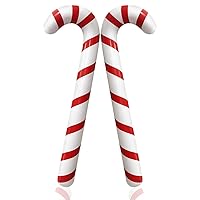 2pcs Inflatable Candy Canes Balloons for Christmas Candy Cane Decorations - Large Pool Floats Outdoor Candy Canes Balloons for Candy Cane Christmas Decorations