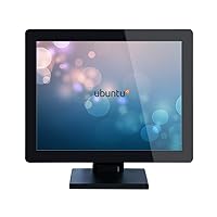 15'' inch Monitor 1024x768 HDMI-in USB Front Pure Flat Panel Waterproof Resistive Touch Screen with Desktop Folding Base for PC Display, Support Linux Ubuntu Raspbian Debian OS WP150PT-25RL